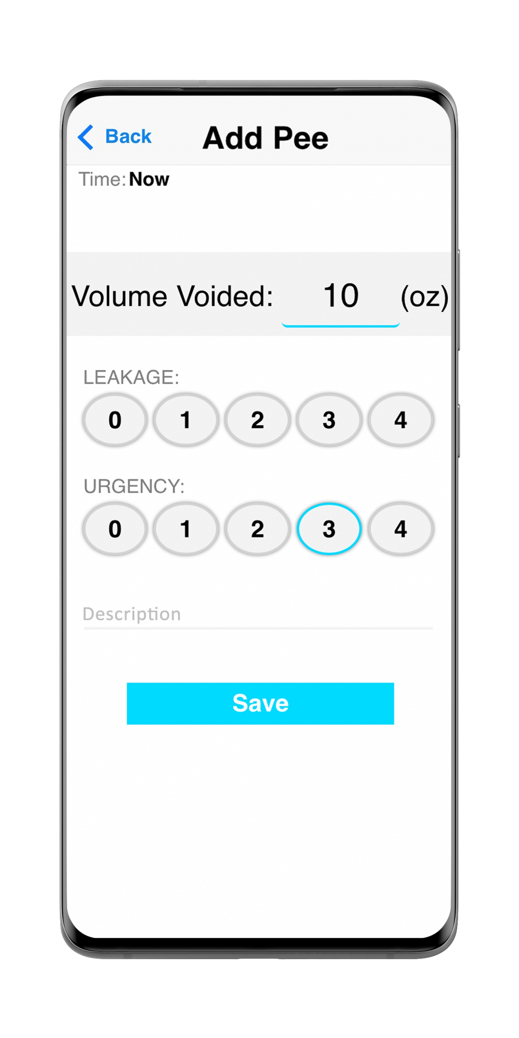 iUFlow App Bladder Diary. Urine diary - iOS Android - Voiding Diary